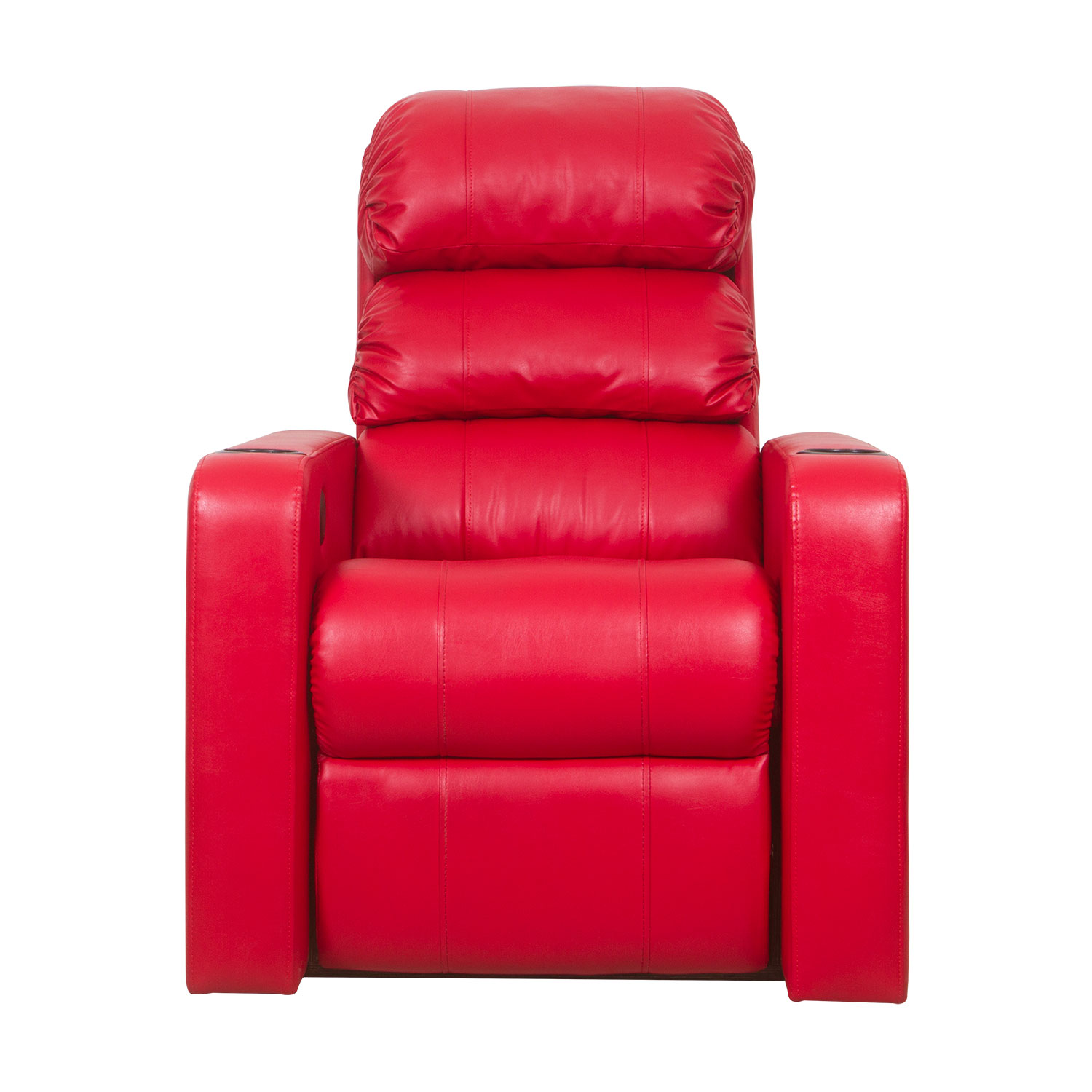 Sky Recliners individual home theatre recliner with own full arms each side single seat front view