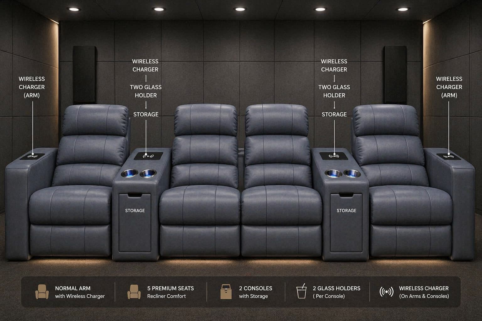 Luxury home theater seating atmosphere India